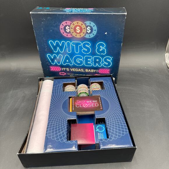 Board Game Wits and Wagers It's Vegas, BABY!  Board Game age 13+, 5+ Players - Picture 2 of 6